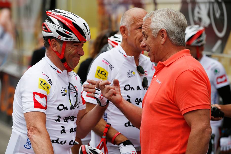 Otto Tour de France tra Bernard Hinault (5) e Greg LeMond (3). Getty